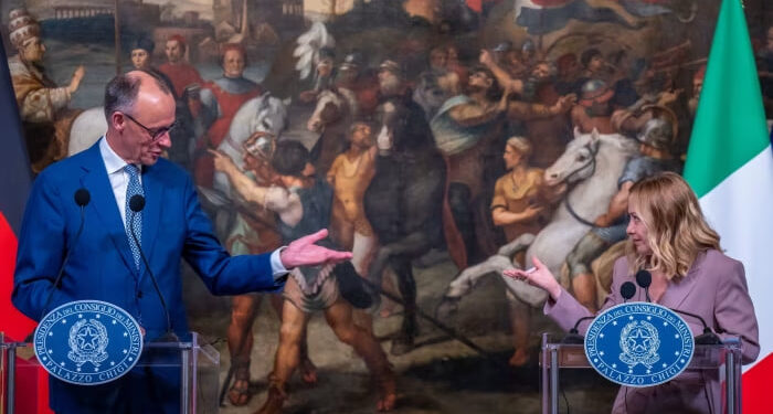 Війна за вплив: чи розвалить конфлікт Мелоні та Макрона європейську підтримку України 1 Мелоні, Мерц