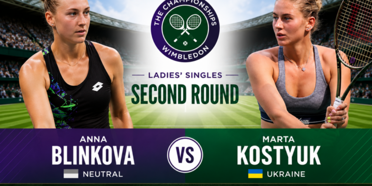 Анна Блінкова — Марта Костюк  — 7:6 (7:5), 3:6, 3:6: відео та текстова онлайн-трансляція матчу Вімблдону-2026